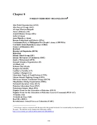 Chapter 8 -- Foreign Terrorist Organizations