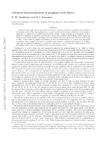 Chemical Functionalization of Graphene with Defects