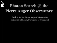 Photon Search @ the Pierre Auger Observatory