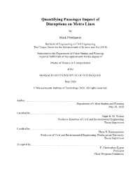 Quantifying Passenger Impact of Disruptions on Metro Lines