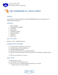 REV OBSERVER for UNIX/LINUX