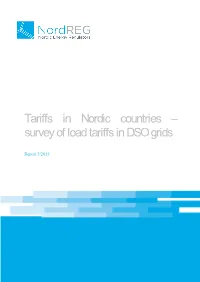 Tariffs in Nordic Countries – Survey of Load Tariffs in DSO Grids