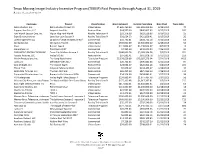 (TMIIIP) Paid Projects Through August 31, 2019 Report Created 09/13/19
