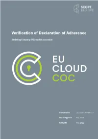 Verification of Declaration of Adherence