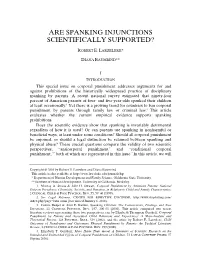 Are Spanking Injunctions Scientifically Supported?
