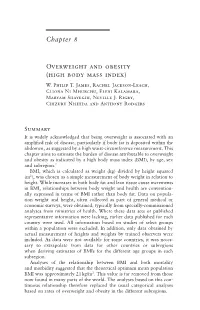 Chapter 8 Overweight and Obesity (High Body MASS Index)