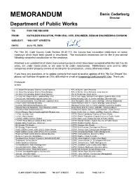 MEMORANDUM Department of Public Works