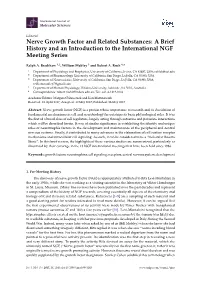 Nerve Growth Factor and Related Substances: a Brief History and an Introduction to the International NGF Meeting Series