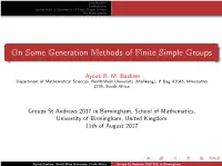 On Some Generation Methods of Finite Simple Groups