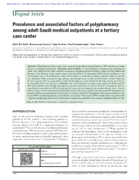 Prevalence and Associated Factors of Polypharmacy Among Adult Saudi Medical Outpatients at a Tertiary Care Center
