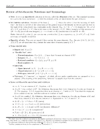 Review of Set-Theoretic Notations and Terminology A.J