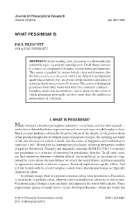 What Pessimism Is