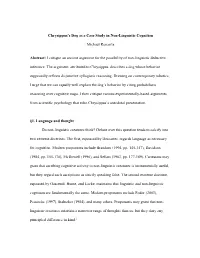 Chrysippus's Dog As a Case Study in Non-Linguistic Cognition