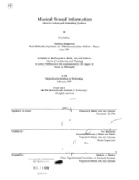 Musical Sound Information Musical Gestures and Embedding Synthesis