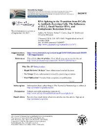 RNA Splicing in the Transition from B Cells