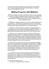 Making Progress with Makaton