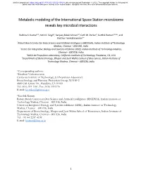 Metabolic Modeling of the International Space Station Microbiome Reveals Key Microbial Interactions