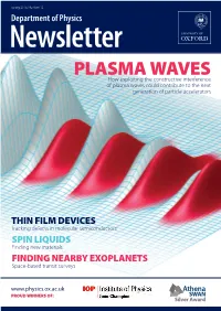 PLASMA WAVES How Exploiting the Constructive Interference of Plasma Waves Could Contribute to the Next Generation of Particle Accelerators
