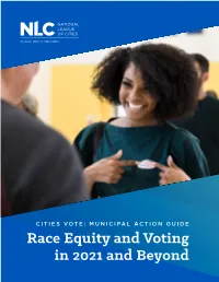 Race Equity and Voting in 2021 and Beyond Table of Contents