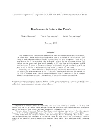 Randomness in Interactive Proofs∗