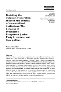 Revisiting the Inclusion-Moderation Thesis in the Context Of