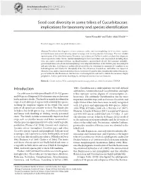 Seed Coat Diversity in Some Tribes of Cucurbitaceae: Implications for Taxonomy and Species Identification