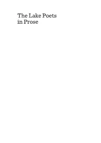 The Lake Poets in Prose Also by Stuart Andrews