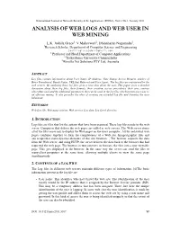 Analysis of Web Logs and Web User in Web Mining