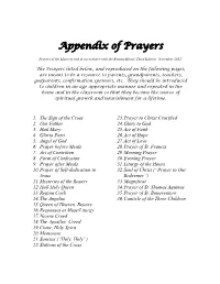 Appendix of Prayers
