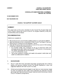 Council Tax Support Task and Finish Group
