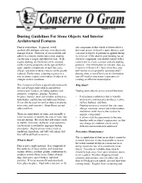 Dusting Guidelines for Stone Objects and Interior Architectural Features