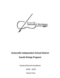 Greenville Independent School District Suzuki Strings Program