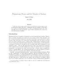 Propositions, Proxies and the Paradox of Analysis