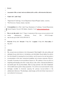 Review Assessment of the Coronary Microcirculation in the Cardiac Catheterisation Laboratory Cuneyt Ada 1, Andy Yong 1Department