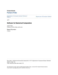 Software for Numerical Computation