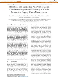 Statistical and Economic Analysis of Zonal Conditions Impact on Efficiency of Cattle Production Supply Chain Management