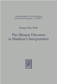 The Mission Discourse in Matthew's Interpretation