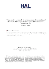 Comparative Approach of Environmental Determinism of the Onset of the Reproductive Cycle of Five Temperate Freshwater Fish Imen Ben Ammar