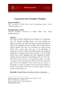 Gnosticism from Thought to Religion