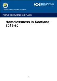 Homelessness in Scotland: 2019-20