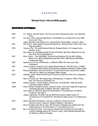 Michael Heizer Selected Bibliography