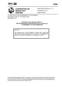 Proposal for Inclusion of the Antipodean Albatross in Appendix I