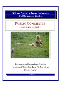 PUBLIC COMMENTS ~ Summary Report ~