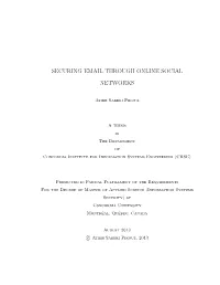 Securing Email Through Online Social Networks