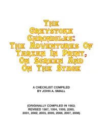 The Greystoke Chronicles: the Adventures of Tarzan in Print, on Screen and on the Stage