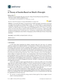 A Theory of Inertia Based on Mach's Principle