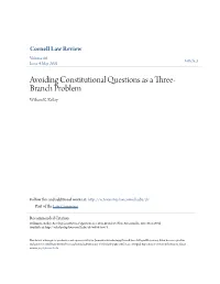 Avoiding Constitutional Questions As a Three-Branch Problem, 86 Cornell L