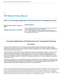 Oncologic Applications of Positron Emission Tomography Scanning