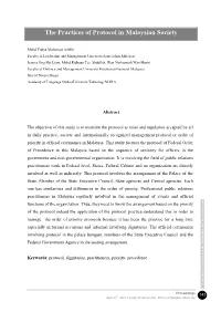 The Practices of Protocol in Malaysian Society