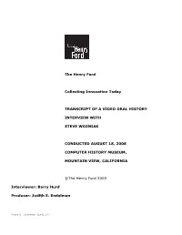 Transcript of Steve Wozniak's Interview